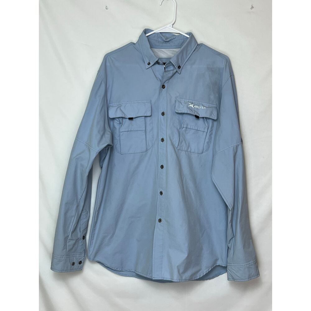 Arctix Men's Size Medium Blue Button Down Long Sleeve Vented Collared Shirt